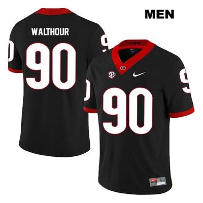 Men's Georgia Bulldogs NCAA #90 Tramel Walthour Nike Stitched Black Legend Authentic College Football Jersey KCY8254UX